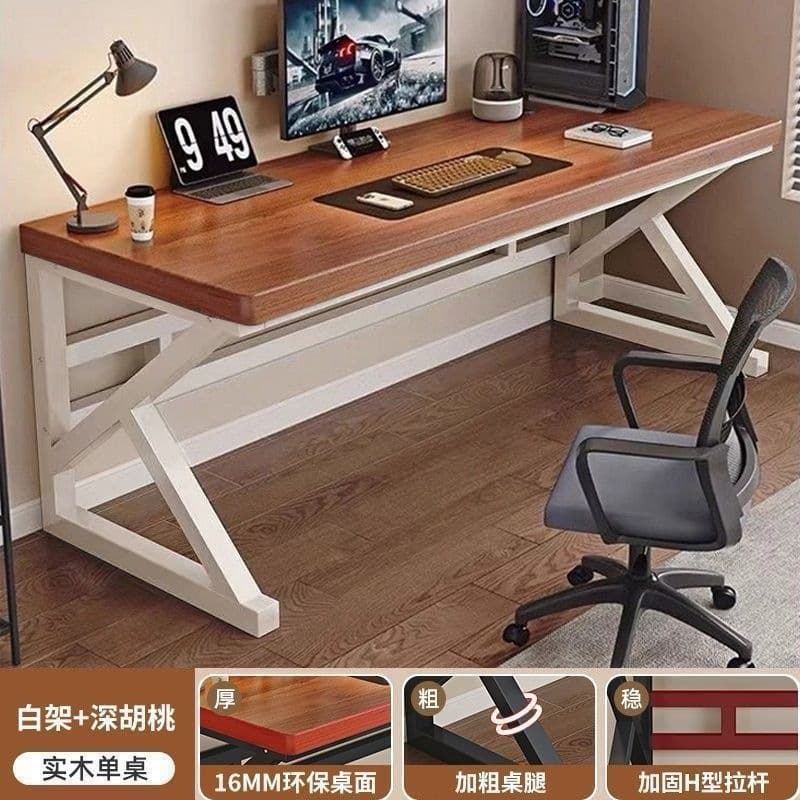 Dark walnut + white legs/particleboard-16mm