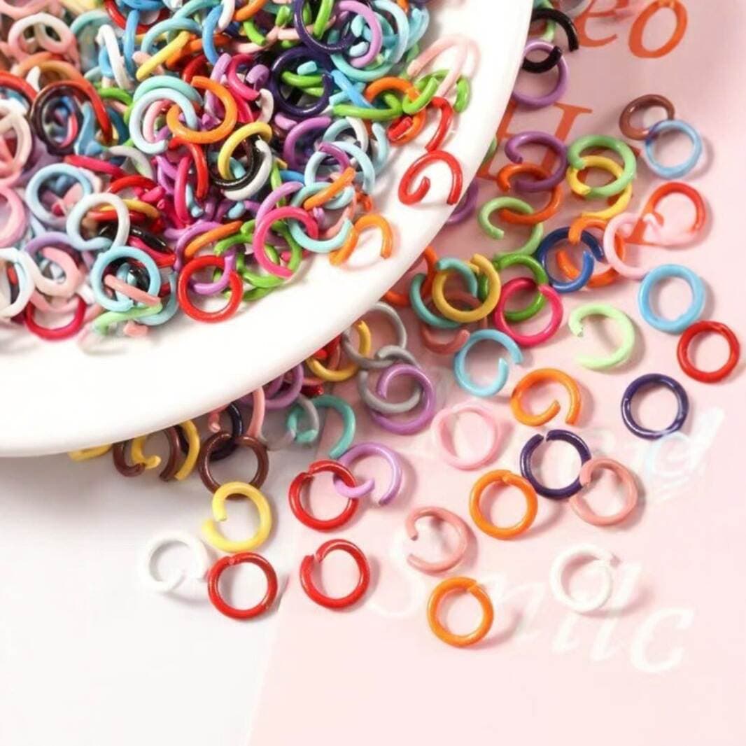 Colorful Open Rings DIY Jewelry Accessories, Painted Candy-Colored Bead Connecting Rings, Single Rings, Iron Rings, C Rings, Craft Materials 1