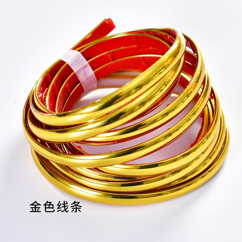 Bright gold decorative strips [with stickers for more high-end]