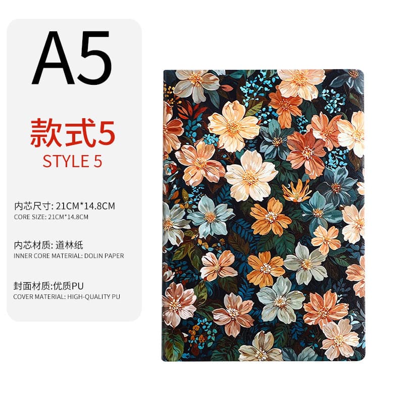 Yellow floral color printed a5 notepad