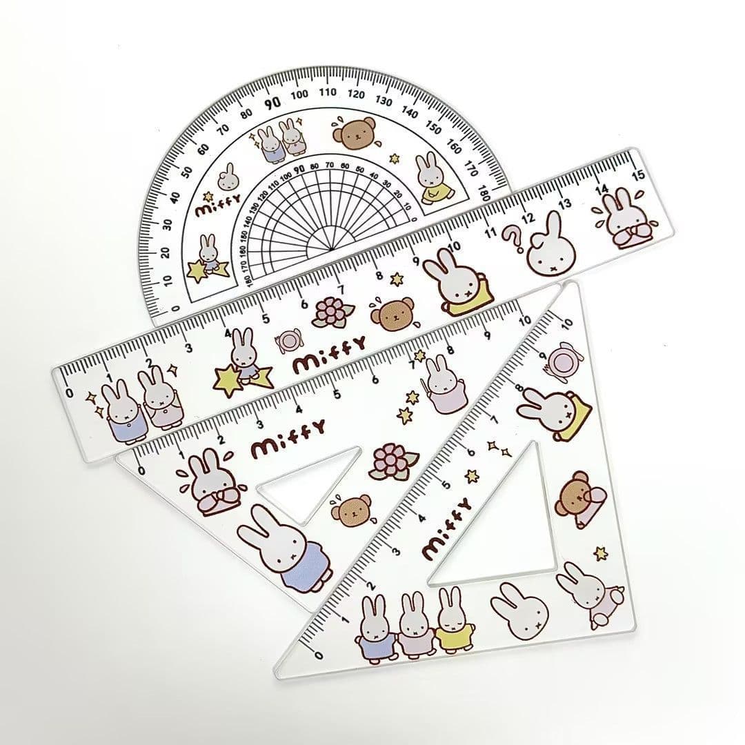 Star miffy rabbit transparent ruler set