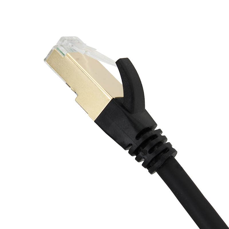 Cat 8 Ethernet patch kabeli, 10 Gigabit, yüksək sürətli, ikiqat ekranlı, məlumat mərkəzləri üçün 4