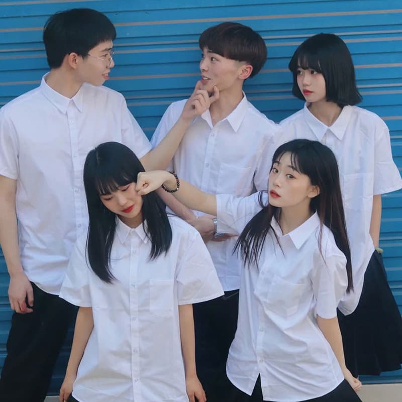 White unisex short sleeves
