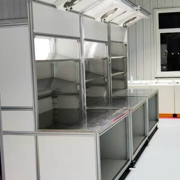 All-Steel Workbench Aluminum Profile Workshop Operating Table Assembly Line Electronic Component Work Table Fan Lighting Work Table 2