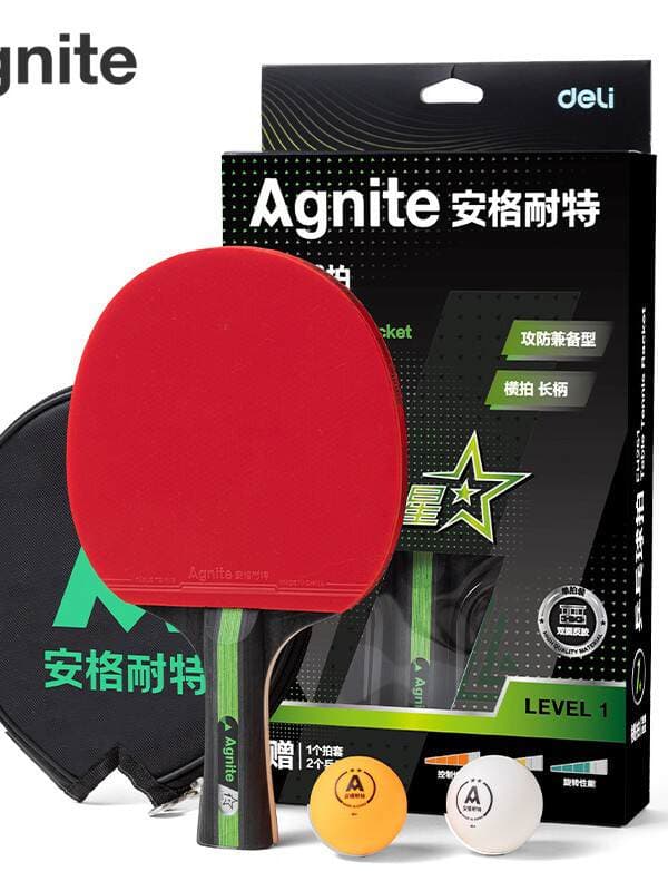 Deli Angnet Two-Star and One-Star Table Tennis Racket Horizontal Racket for Sports Training and Competition, Single Pack with 2 Balls 5