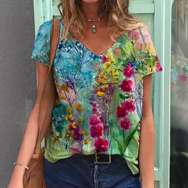 [Customized Processing] Cross-Border Women's 3D Digital Printed Base Shirts That Can Be Worn Outside, Summer Women's T-Shirts Wholesale