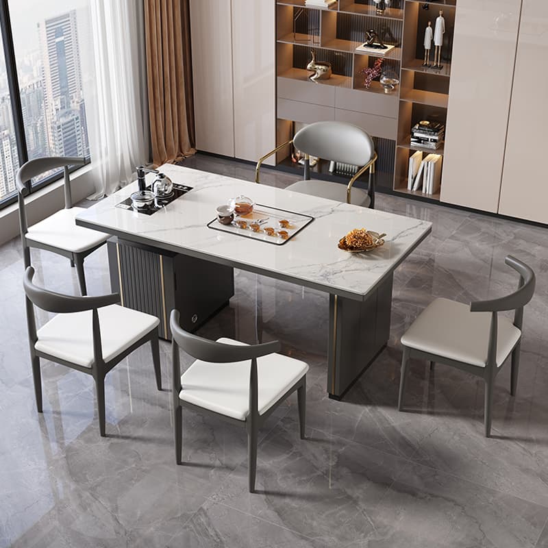 1.8m table, 1 light luxury chair + 4 guest chairs