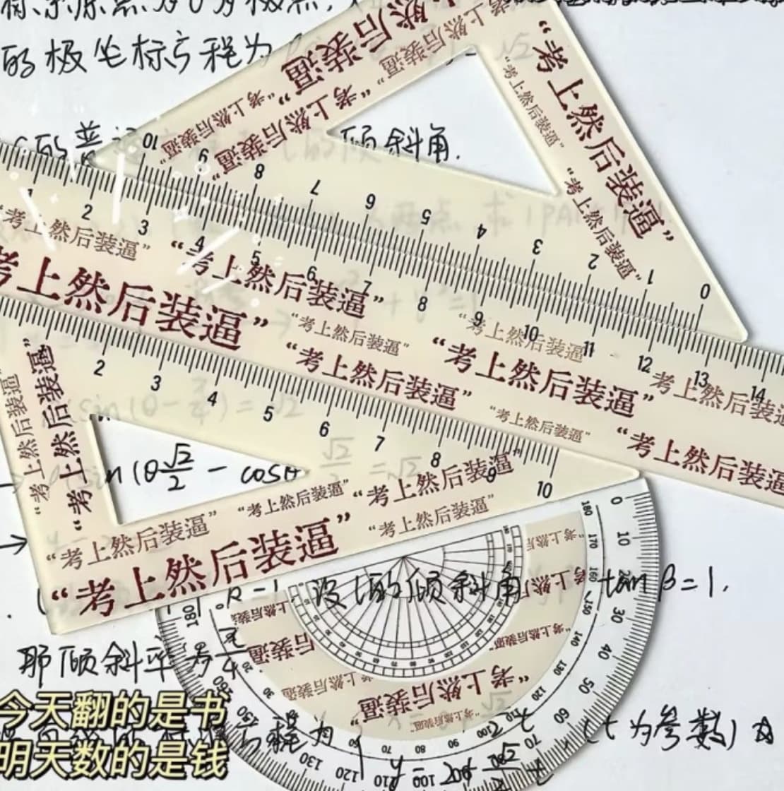 Pass the exam and then pretend to be a apricot-colored ruler set