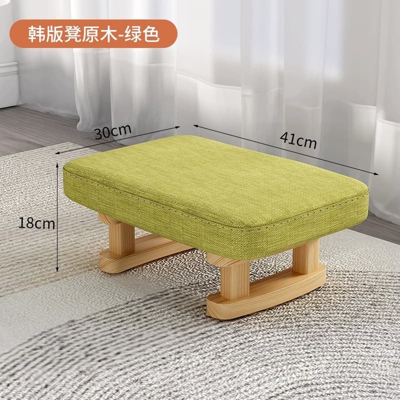 Log stool legs—green