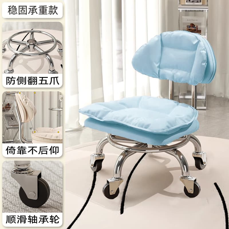 Electroplated five claws: small cloud blue [with] smooth bearing wheel
