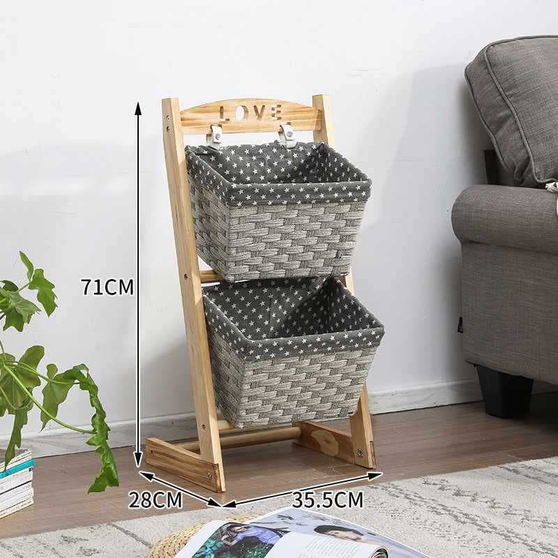 Gray leather basket + light burning rod, single row, two layers