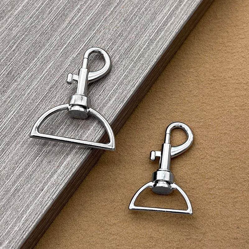 Factory Direct single-head zinc alloy p-shaped hook dog buckle pet rope buckle D Buckle rotatable luggage hardware keychain 3