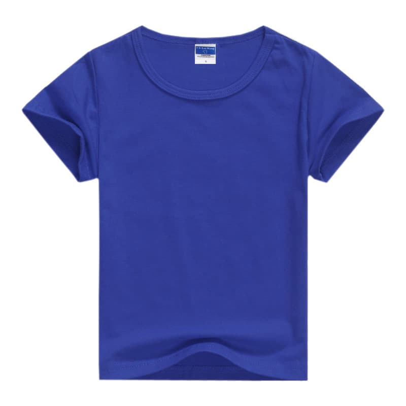 Solid color short sleeve blue (children's style)