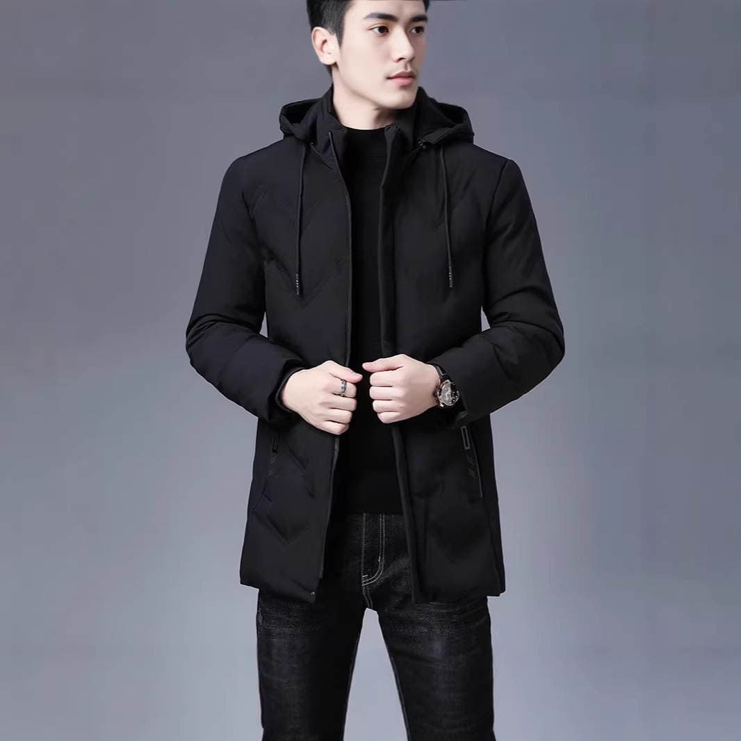 Yingao Thickened Mid-Length Cotton Jacket for Men, New Winter Hooded Dad-Style Warm Cotton Coat for Men Wholesale 3