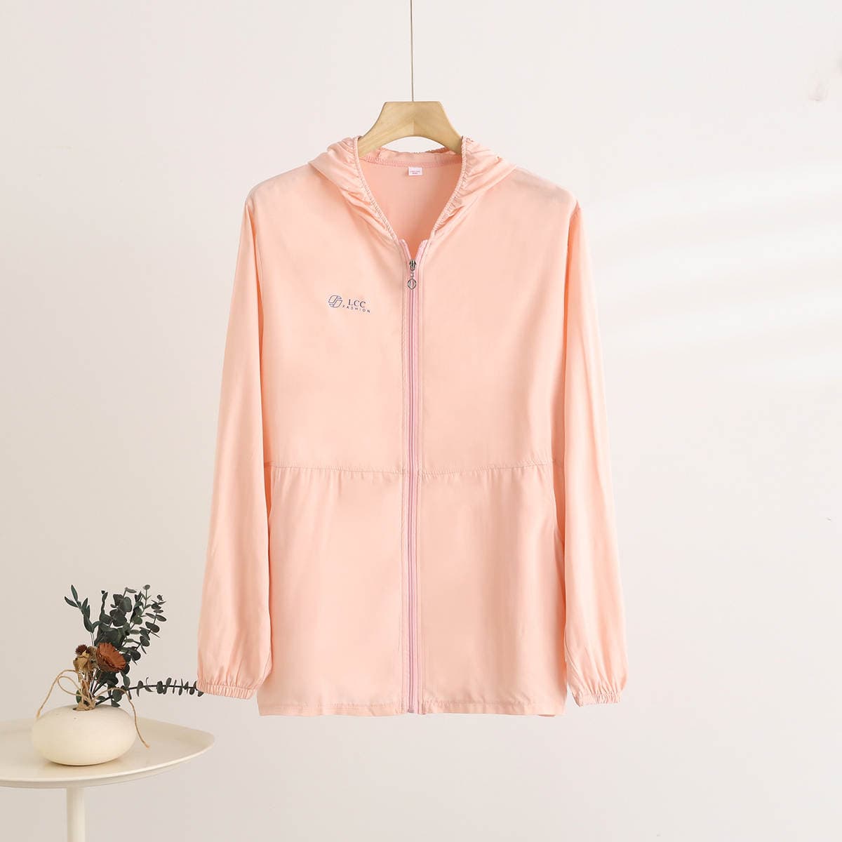 Cotton Silk Zipper Hooded Mid-length Sunscreen Suit Summer Loose Breathable Pocket Thin Coat plus size Casual Women's Top 4