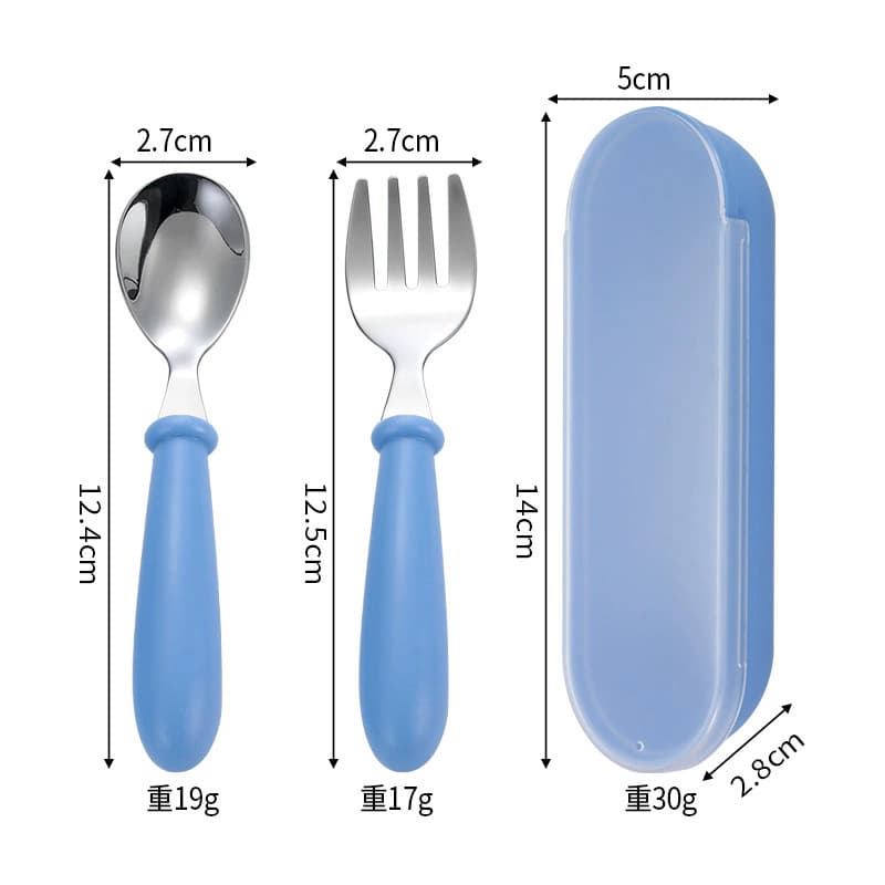 Blue handle-spoon fork box set