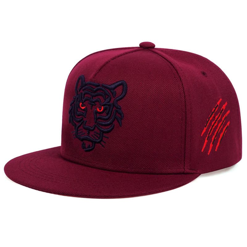 Tiger burgundy embroidery