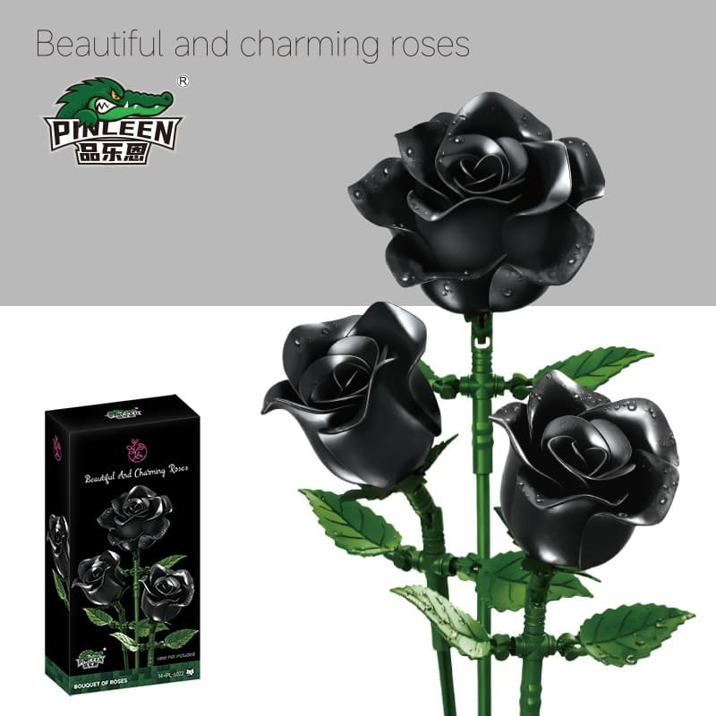 Pl6022 black rose (pack of 3)