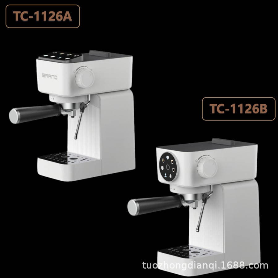 Kiçik yarı-avtomatik İtalyan espresso qəhvə maşını, ev üçün, buxar və süd köpükləndirici ilə 3