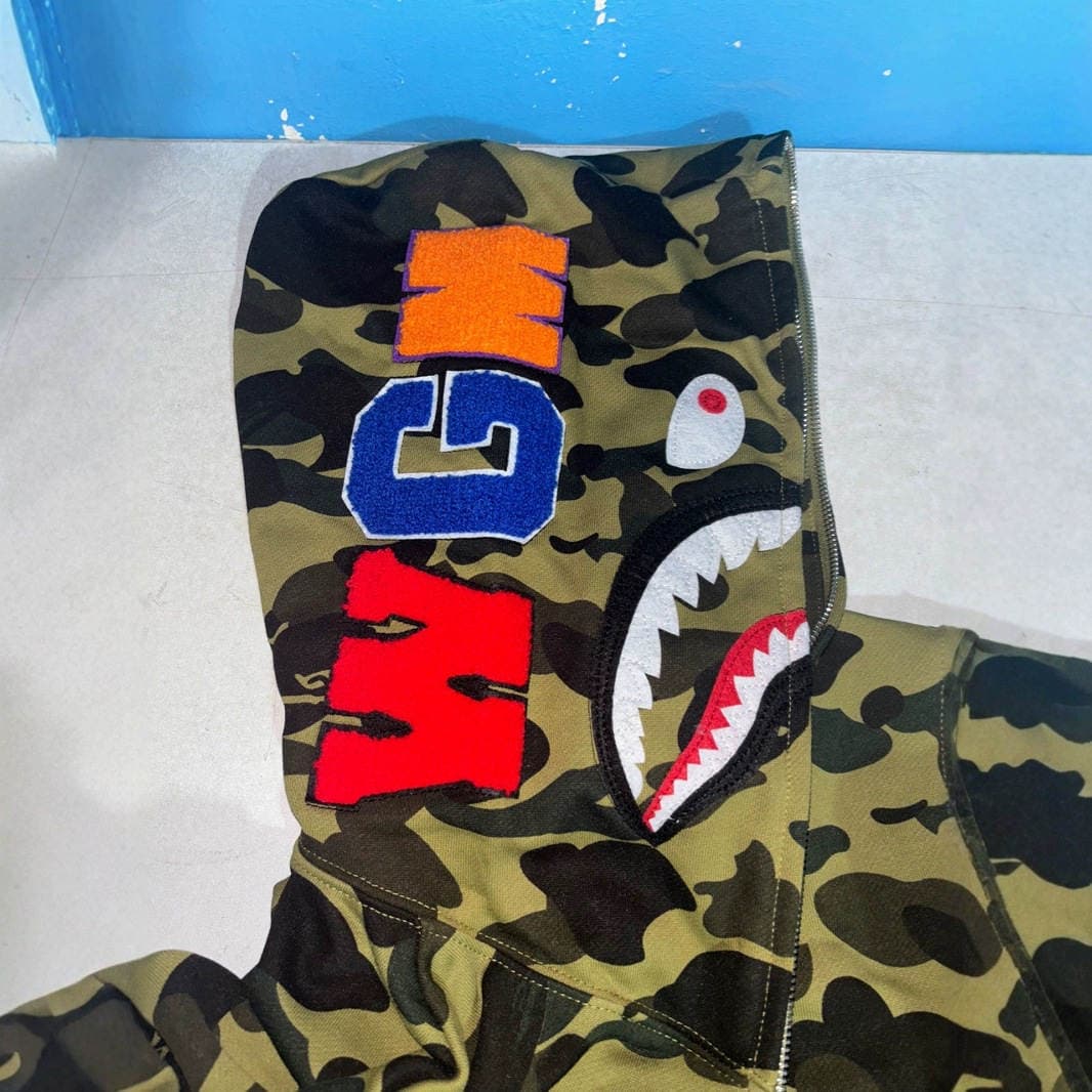 Bape Shark Head Single Cap Cross-Border Foreign Trade Dropshipping Trendy Brand Classic Terry Sweatshirt Multi-Color Ape Head Jacket 3