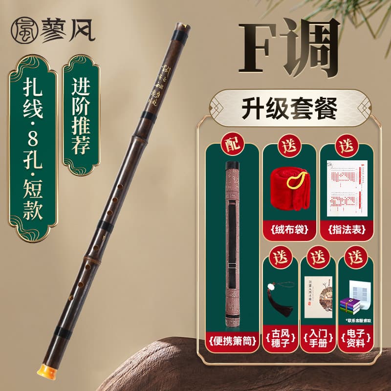 Short style with 8 holes in f key + flute tube + full set of gifts