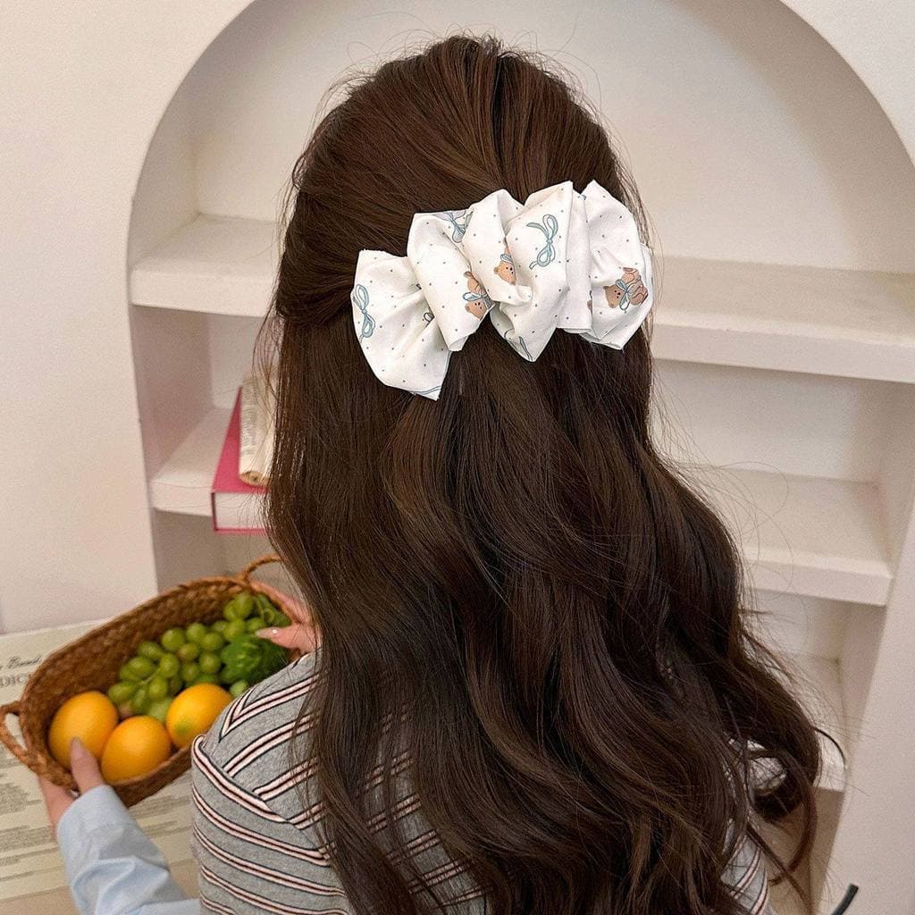 1# blue bow banana clip 12cm