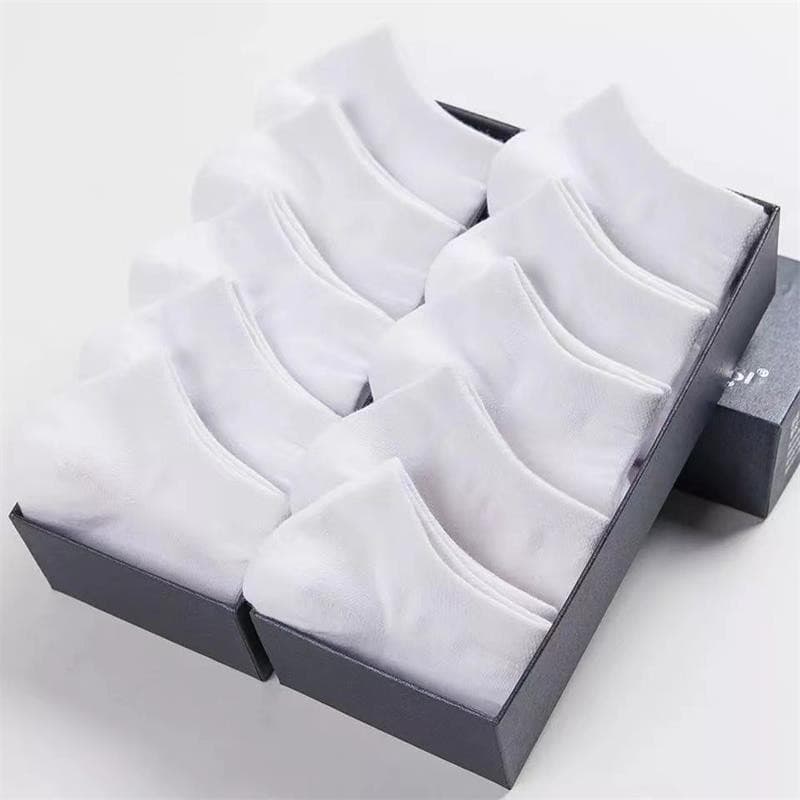 White boat socks for men and women (10 pairs/pair, tied with rubber bands without packaging bags)