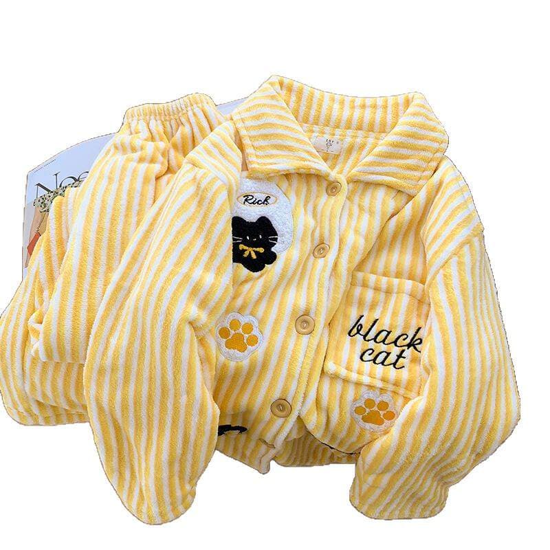 Qadınlar üçün 2025-ci ilin yeni mərcan məxmər pijama dəsti, qalın, isti, cizgi filmi, ev və ya çöl üçün, payız-qış. 5