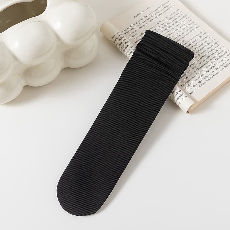Thin pile socks-black