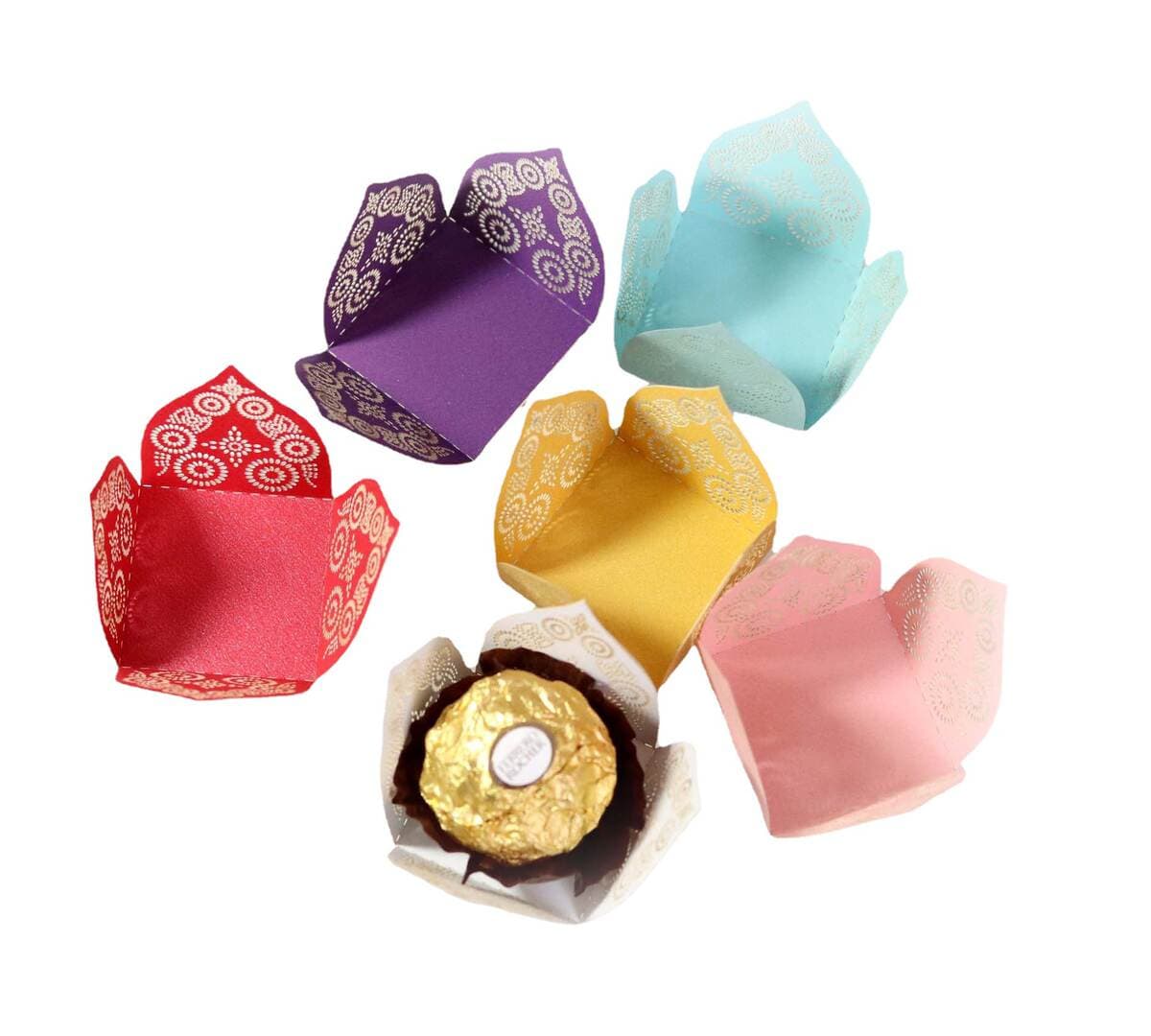 Export Amazon Laser Hollow Wedding Festival Celebration Candy Box Chocolate Decorative Paper Lace Factory Wholesale 5