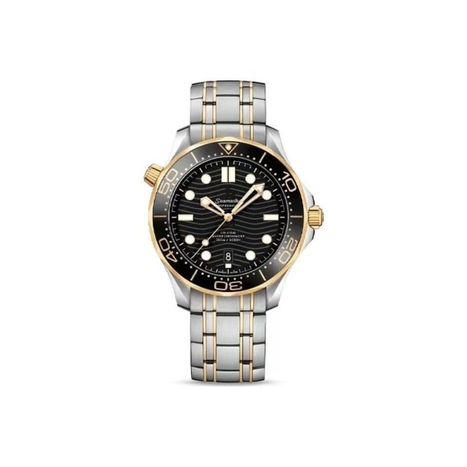 Black plate steel gold-ceramic outer ring