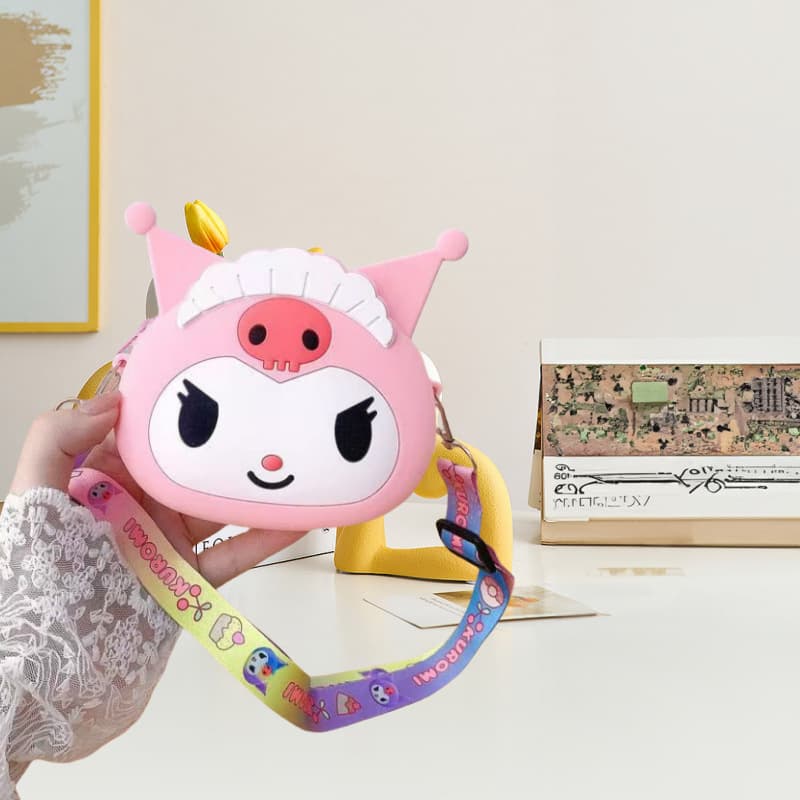Crown kuromi coin purse pink