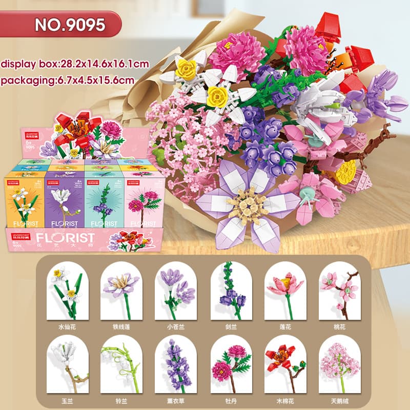 9095 complete set of 12 flowers 862g