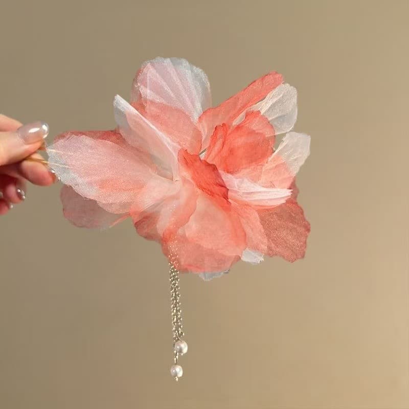 6001 super fairy dead leaf butterfly hairpin-carmine red