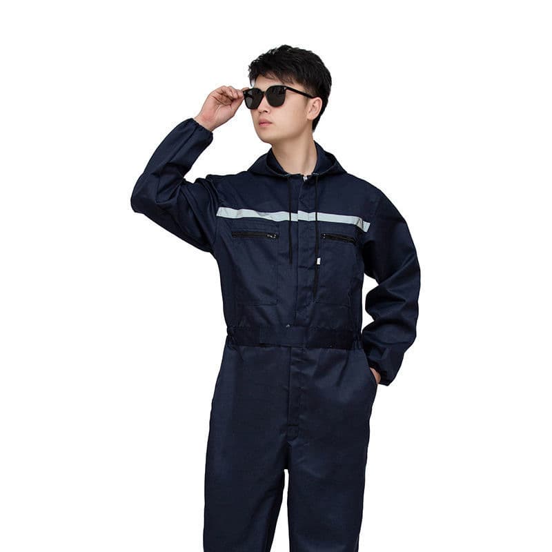 Hooded navy blue