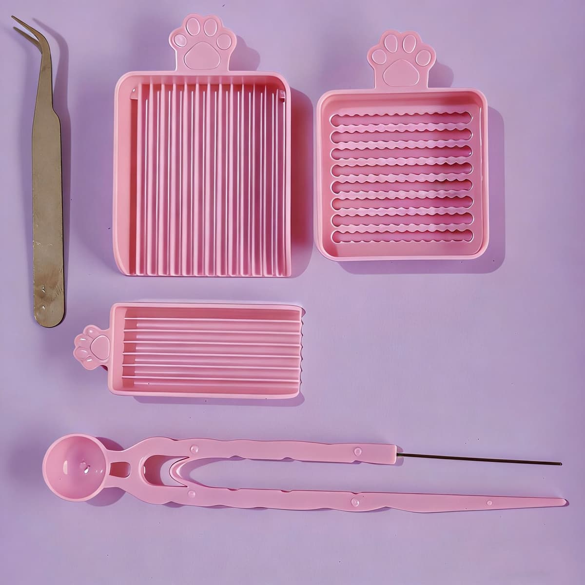5-piece set of bean-picking tools [tweezers-standing bean plate-bean needle-large and small bean shovels]