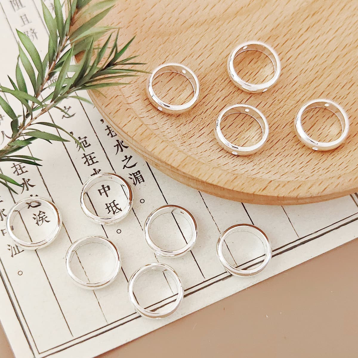 Card 8 [bright silver] smooth bread bead ring (10.8mm inner diameter 8.8mm) a578