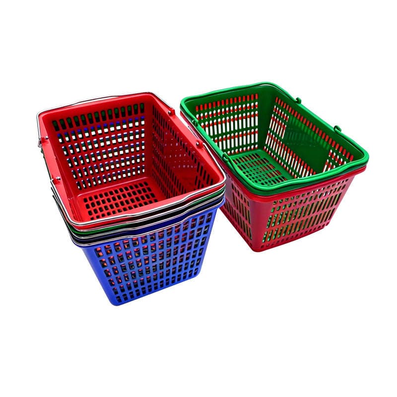 Böyük Qalınlaşdırılmış Metal Tutacaqlı Supermarket Səbəti, Kommersiya İstifadəsi üçün Portativ 5