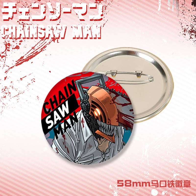 Chainsaw Man (Zəncirli Adam) Nişanı. Denji, Makima, Power, Pochita. Dəmir, lazer emallı sancaq 4