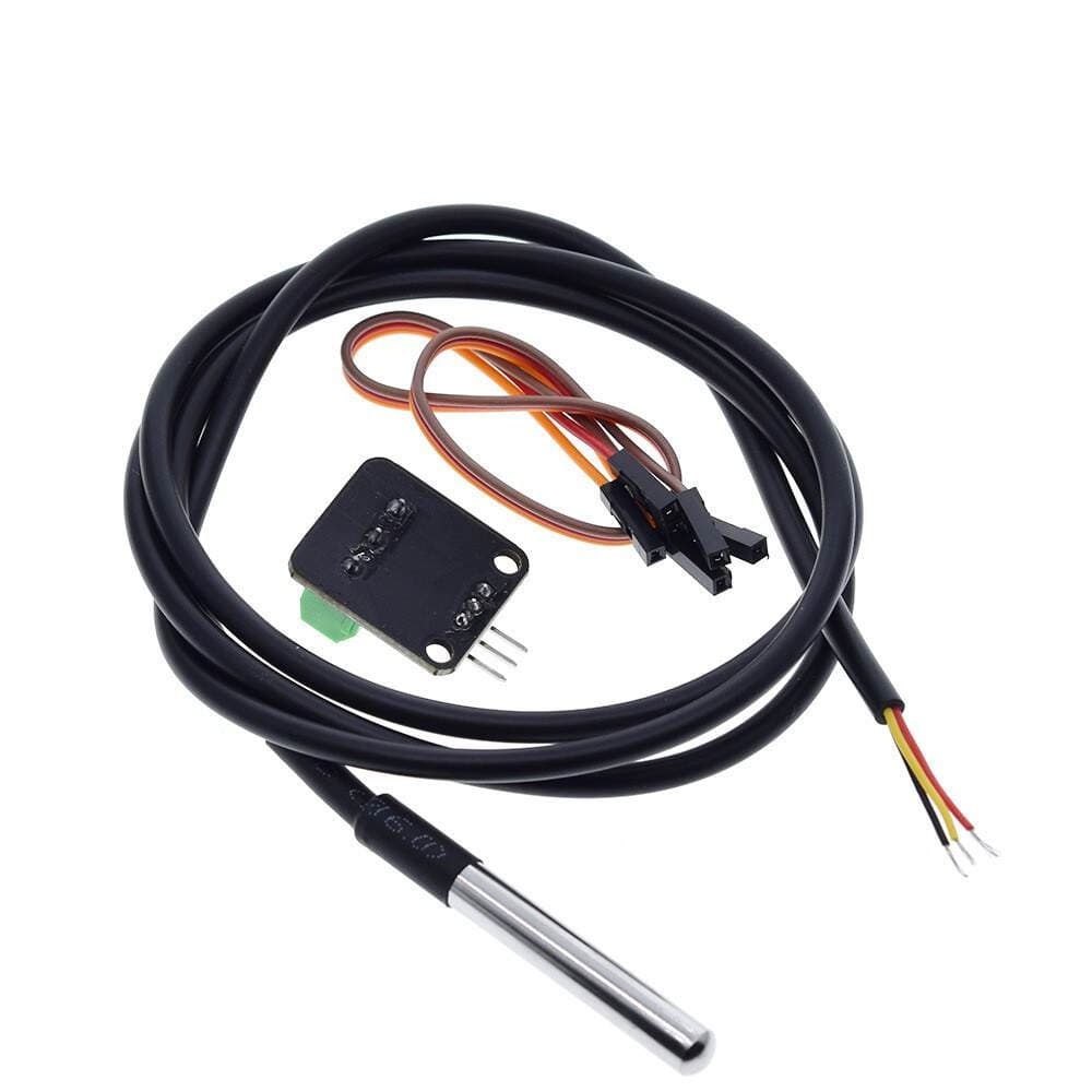 DS18B20 Su Keçirməyən Rəqəmsal Temperatur Sensor Modulu, Zond və Terminal Adapteri ilə 5