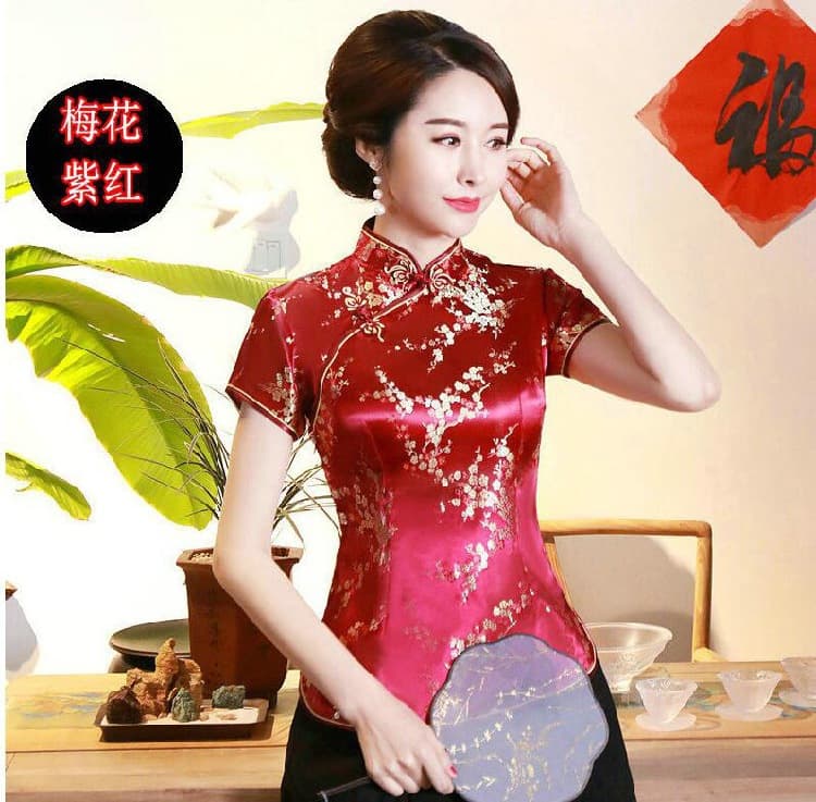 Plum Blossom Short Sleeve (Jacket) Fuchsia