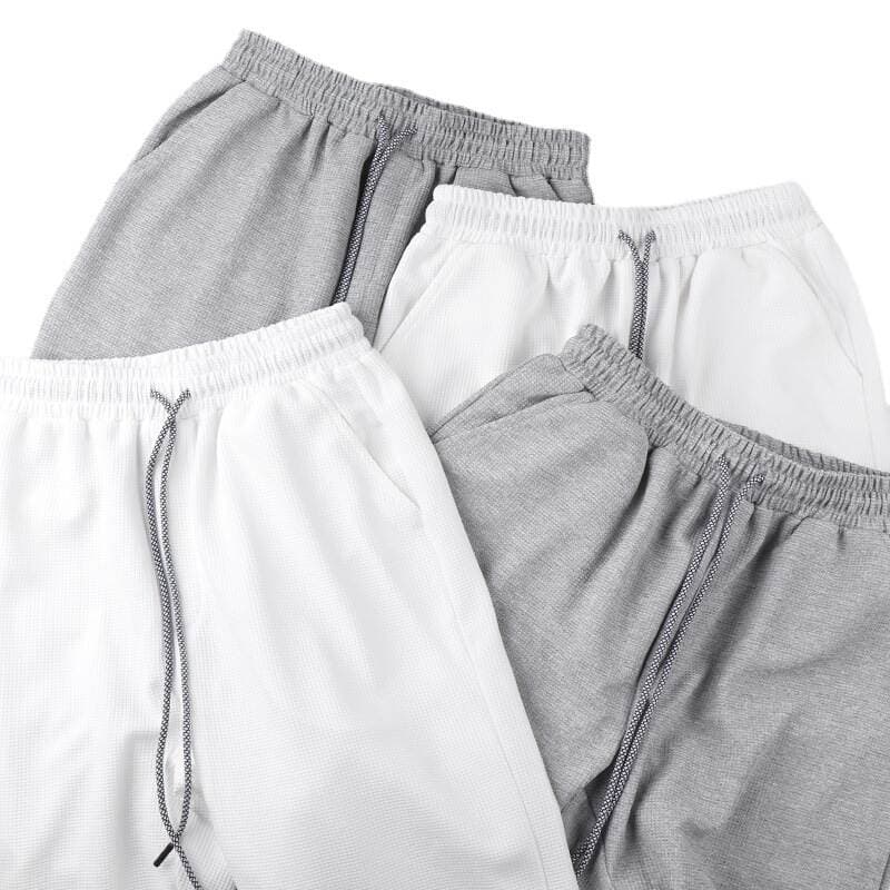 Japanese Heavy White Waffle Sweatpants Men's Loose Sports Spring and Summer Thin Casual Pants Men's Ankle-tied Pants 5