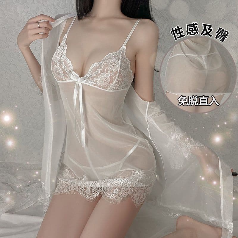 White (nightgown + suspender skirt + underwear)