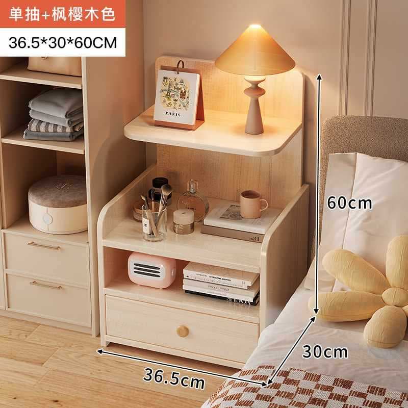 [heightened storage rack] single drawer maple cherry wood color