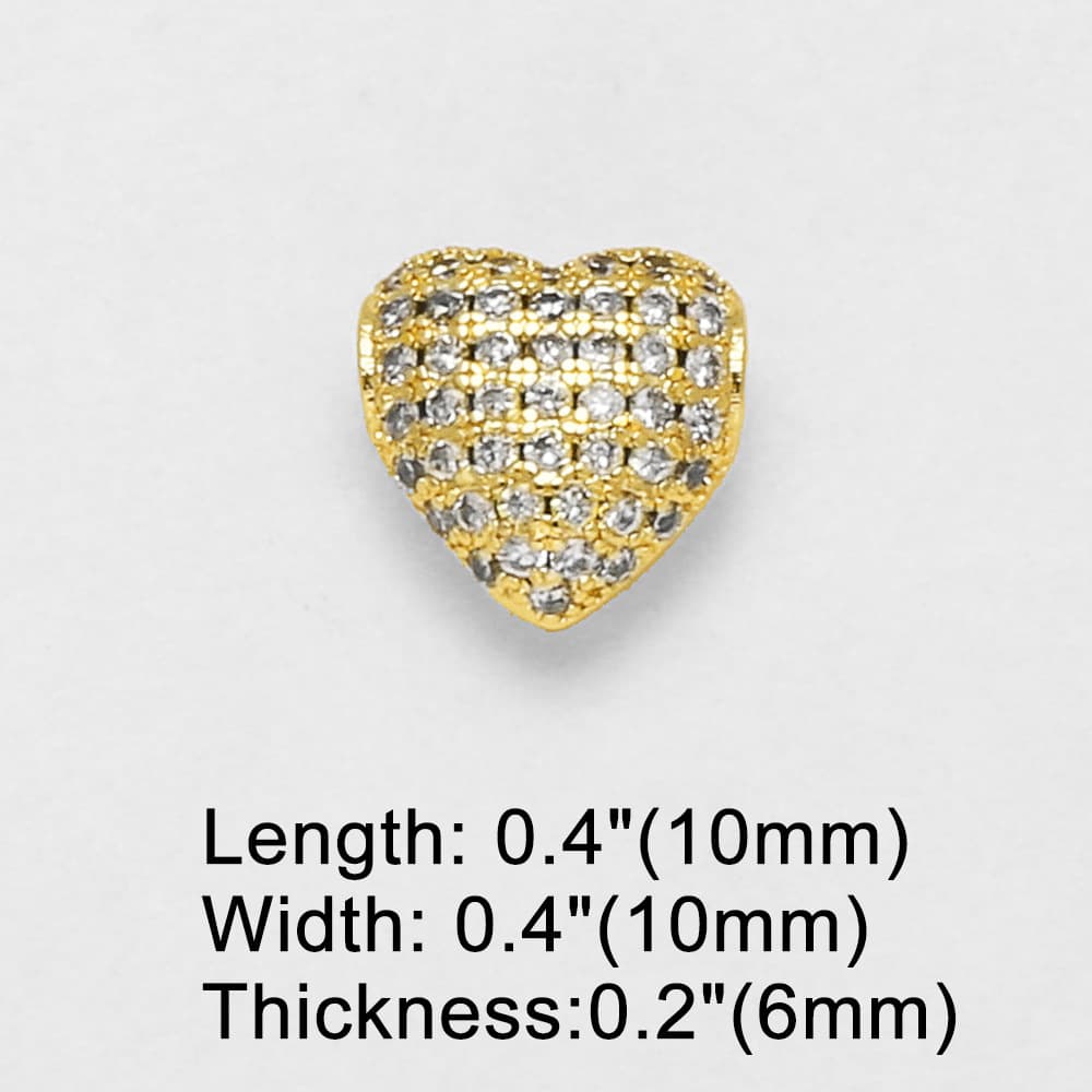 Full zirconium golden peach heart 10mm