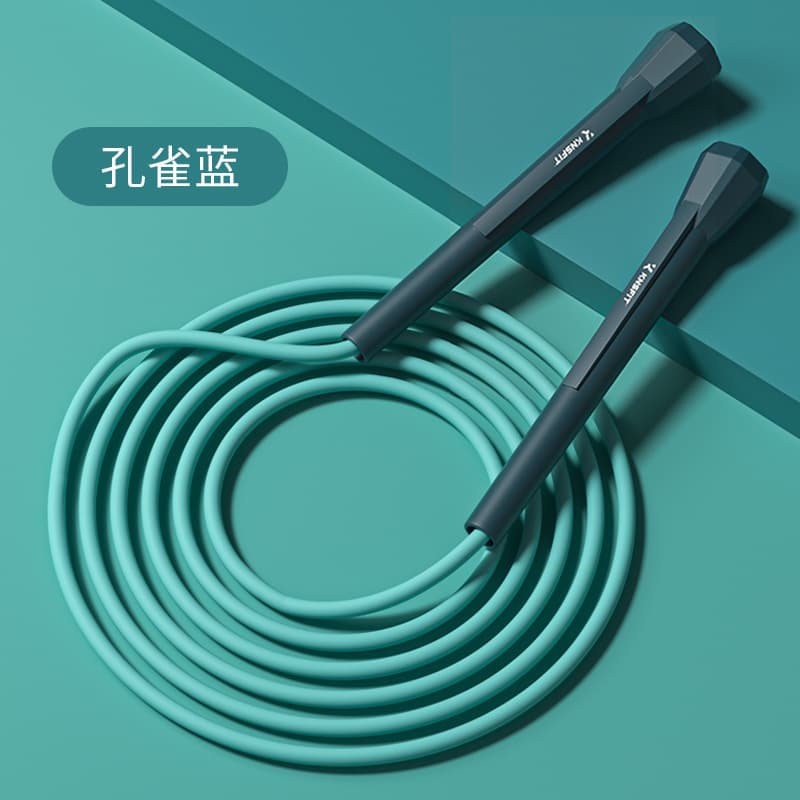 Hexagonal pen barrel skipping rope - blue without logo (frosted matte rope 5mm thick suitable for 1.8m and below)