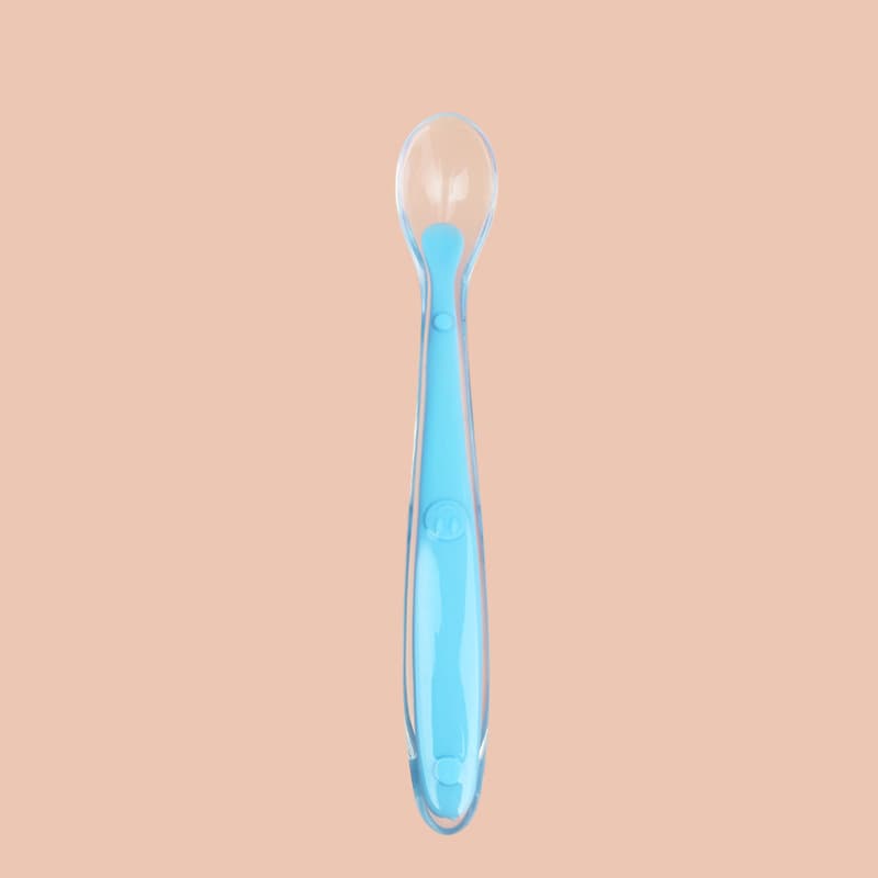 Silicone spoon (smiley face) blue single opp bag