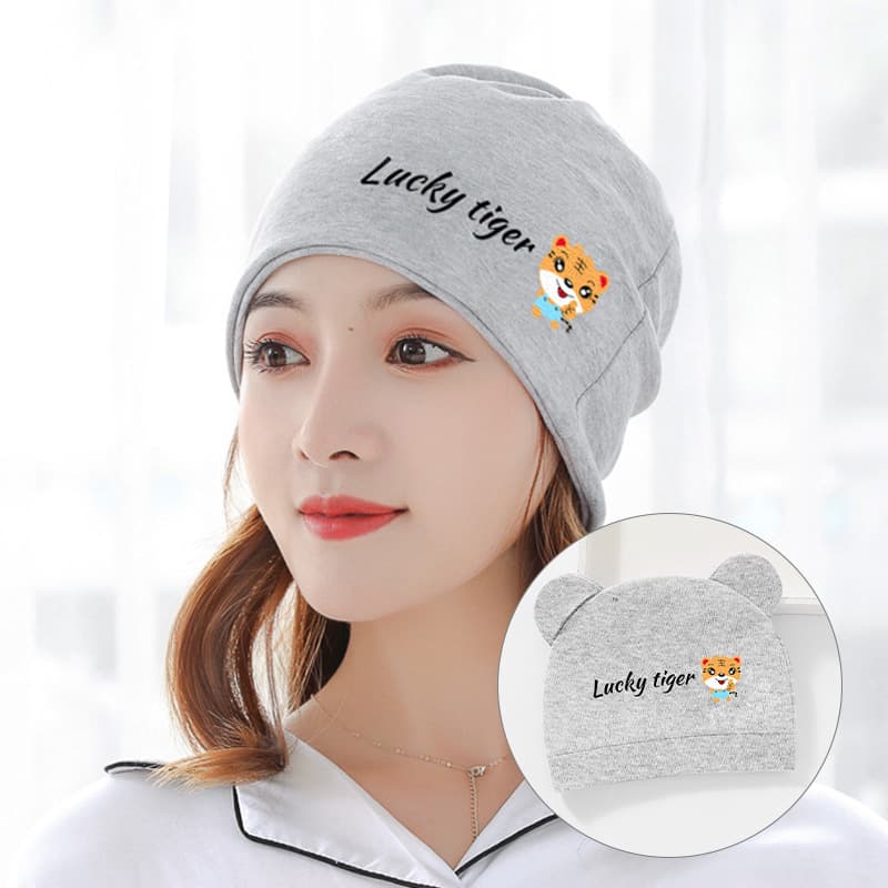Grey 8922N-1 Good Luck Tiger Stack Hat Parent-Child Set
