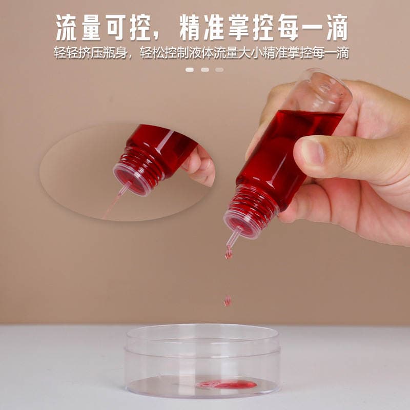 In-Stock Oil Filling Bottles 10Ml-50Ml Transparent Pet Plastic Bottles Dispensing Bottles Pointed Mouth Bottles Squeeze Bottles with Press Screw Caps 4