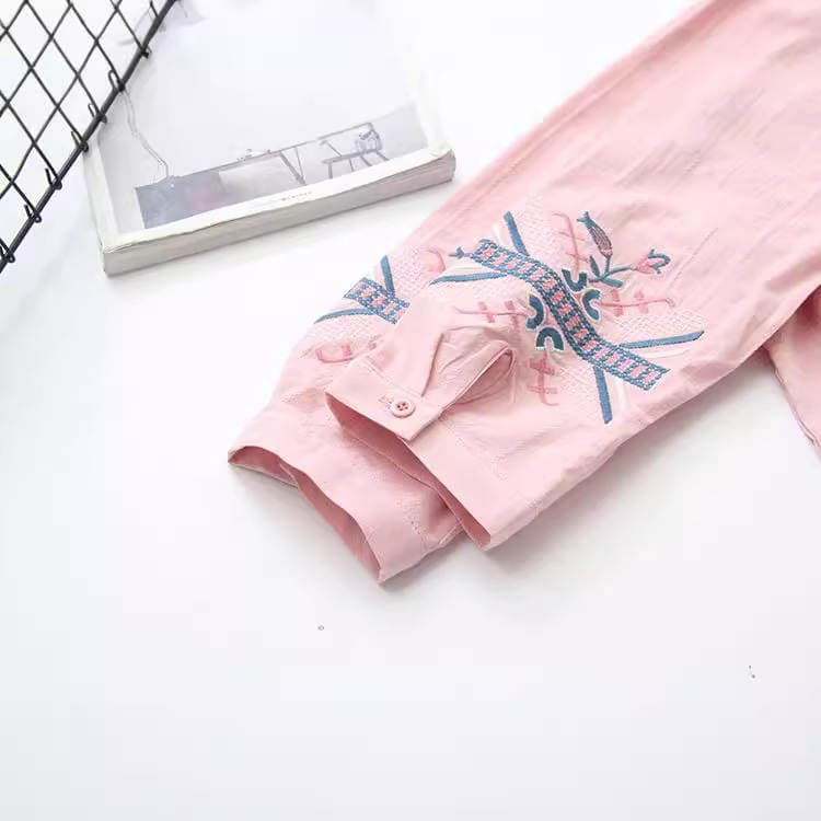 Boyle's qadın geyimi, yaz üçün, böyük ölçülü, yarım açıq yaxalı, pambıq T-shirt, qərb üslubunda, zərif, naxışlı, 3/4 qol 051 4